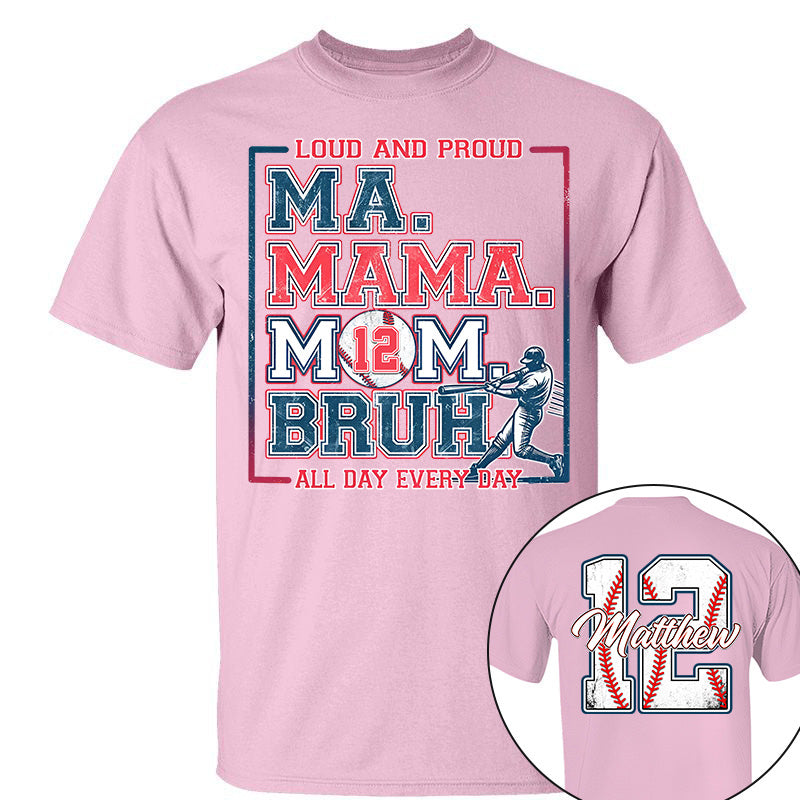 Personalized Baseball Mom Bruh Shirt, Mother's Day Gift, Baseball Season Shirt A2110 Li29