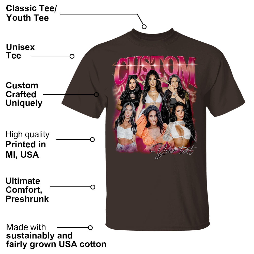 Custom Vintage Bootleg Rap Photo Tee Personalized Unisex T-shirt Gift for Girlfriend & Boyfriend