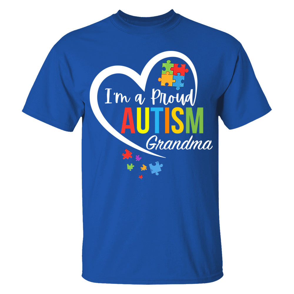 Im A Proud Grandma Love Heart Autism Awareness Puzzle Autism - Personalized Shirts Tu20