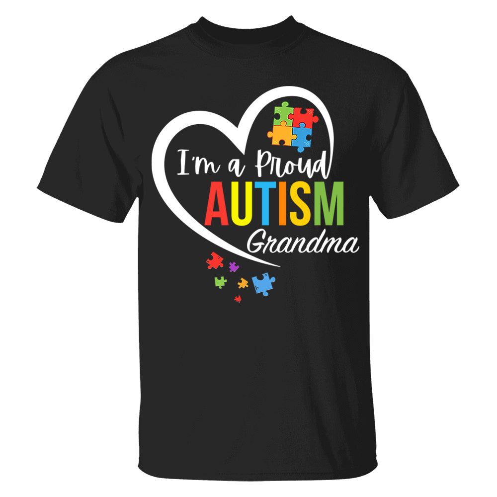 Im A Proud Grandma Love Heart Autism Awareness Puzzle Autism - Personalized Shirts Tu20