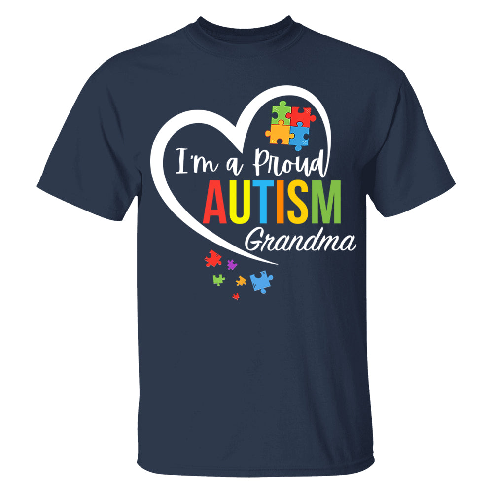 Im A Proud Grandma Love Heart Autism Awareness Puzzle Autism - Personalized Shirts Tu20