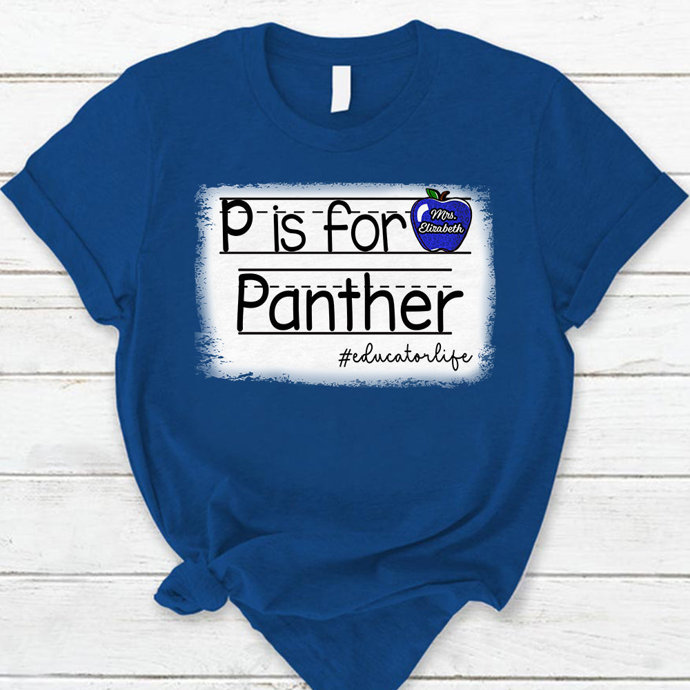 Personalized School Mascot Custom Apple Name Teacher T-Shirt Ph99