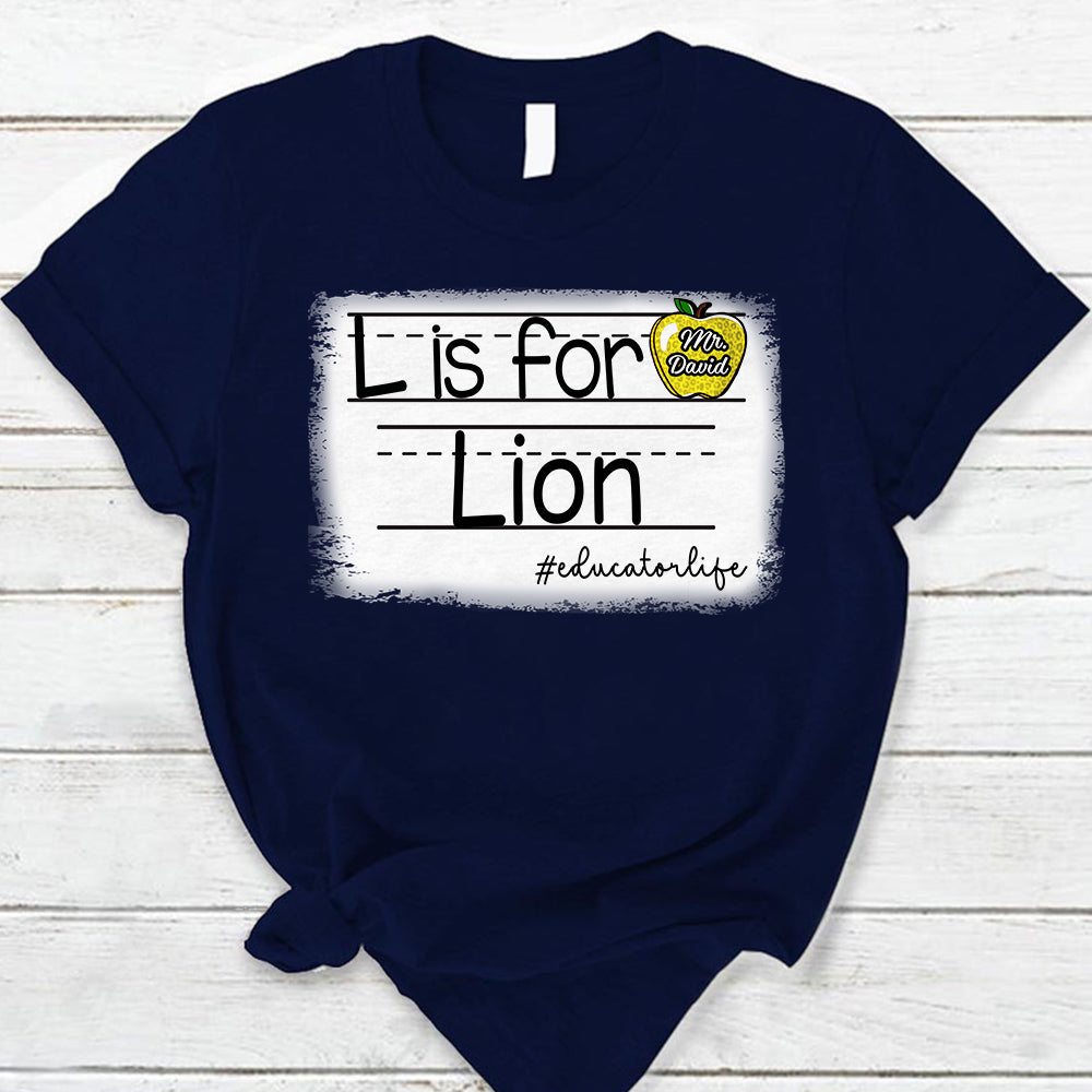 Personalized School Mascot Custom Apple Name Teacher T-Shirt Ph99