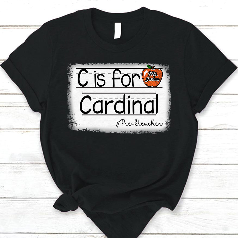 Personalized School Mascot Custom Apple Name Teacher T-Shirt Ph99