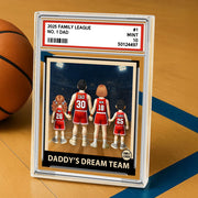 Daddy' Dream Team, Basketball No. 1 Dad Grandpa Man & Kids, Fathers Day Trading Card Style, Personalized Daddy Dream Team Acrylic Block Plaque A2110 Hv01