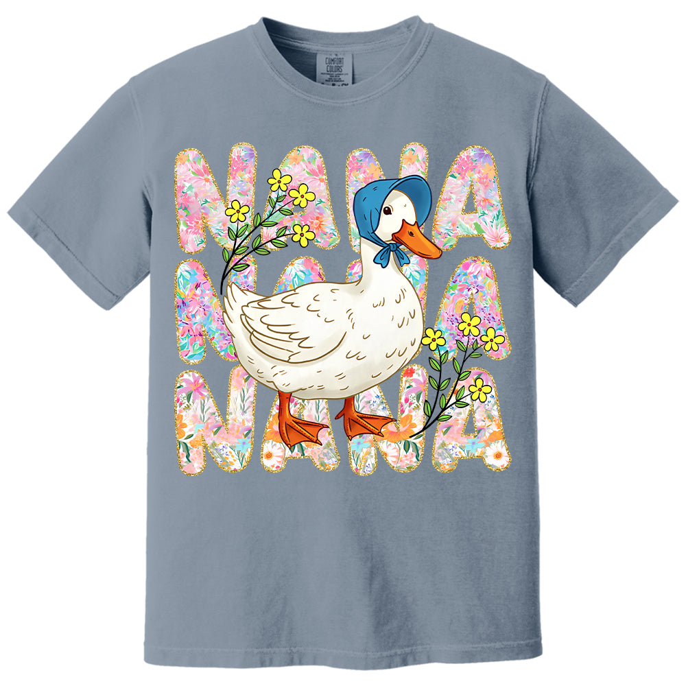 Floral Mama Goose - Personalized Shirt For Grandma Hv01