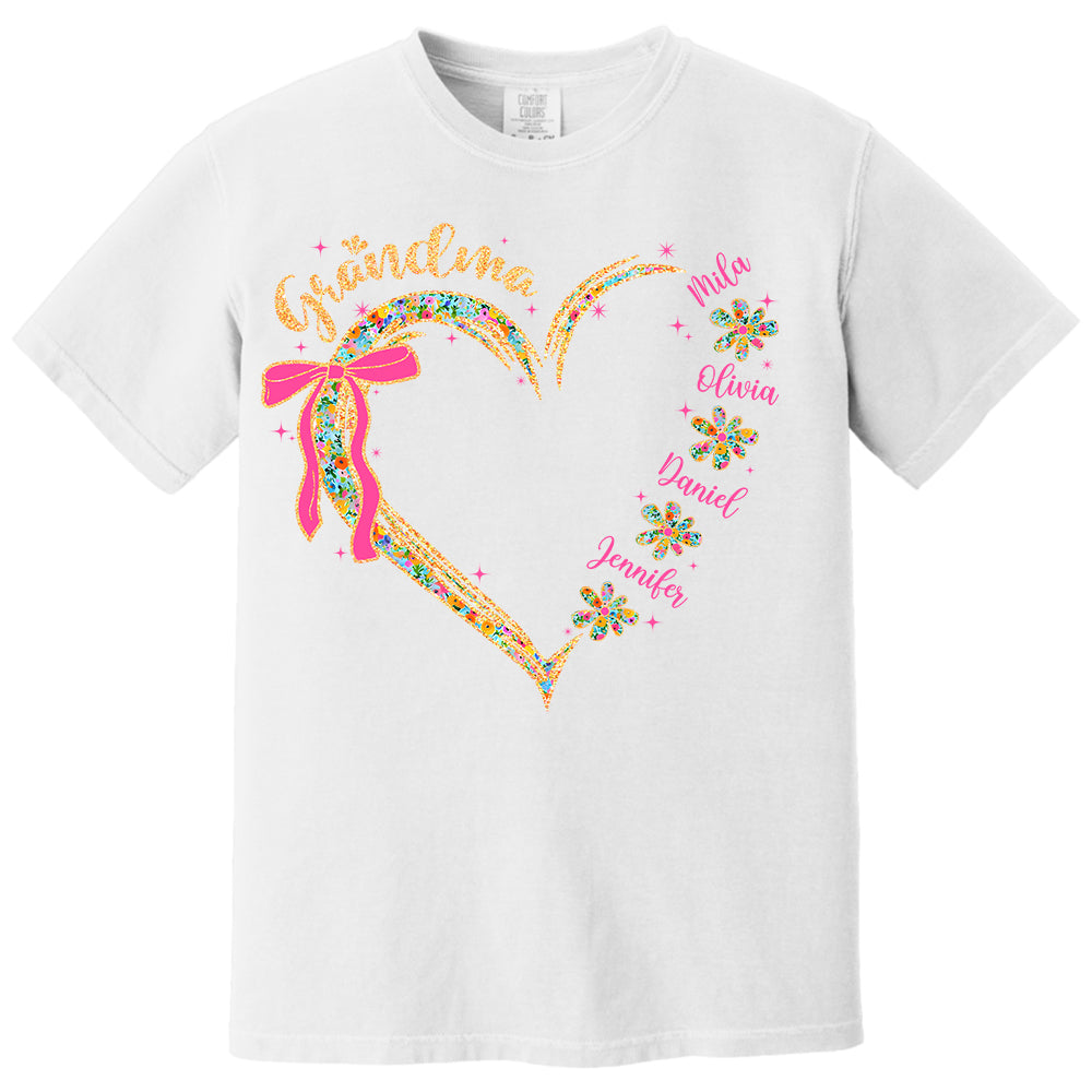 Grandma Floral Heart - Cute Personalized Shirt For Grandma Mother's Day NA04 Tm01