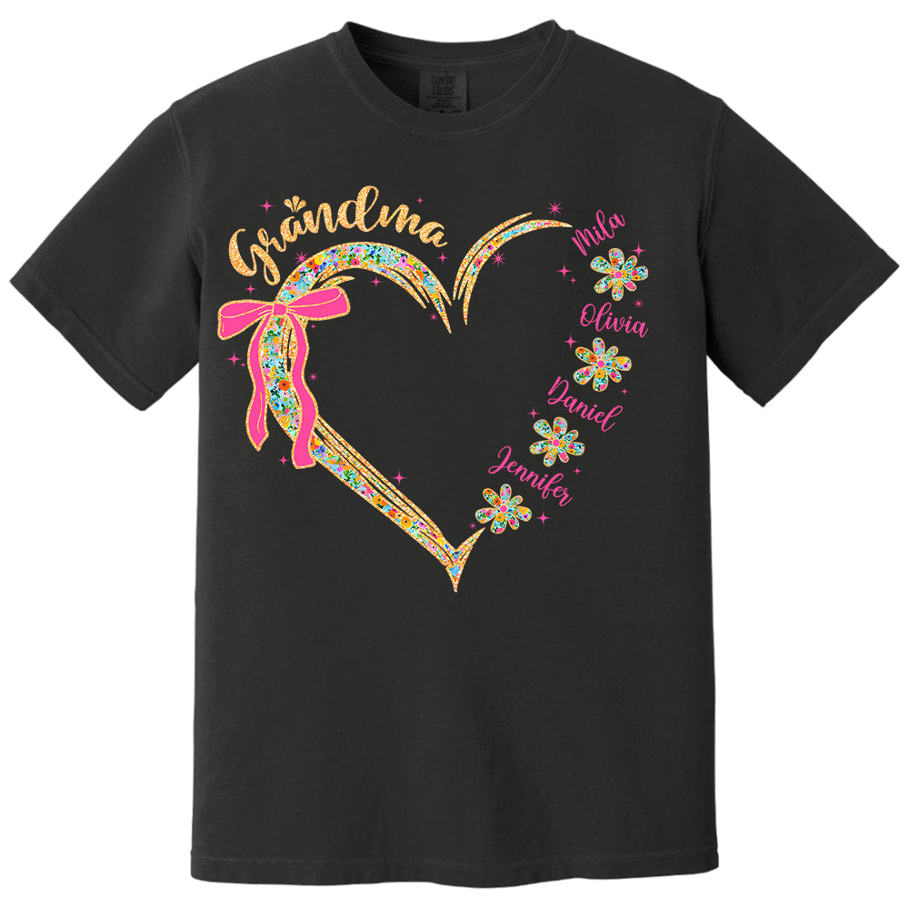 Grandma Floral Heart - Cute Personalized Shirt For Grandma Mother's Day NA04 Tm01