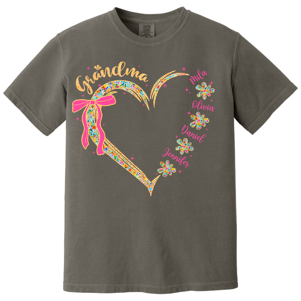 Grandma Floral Heart - Cute Personalized Shirt For Grandma Mother's Day NA04 Tm01