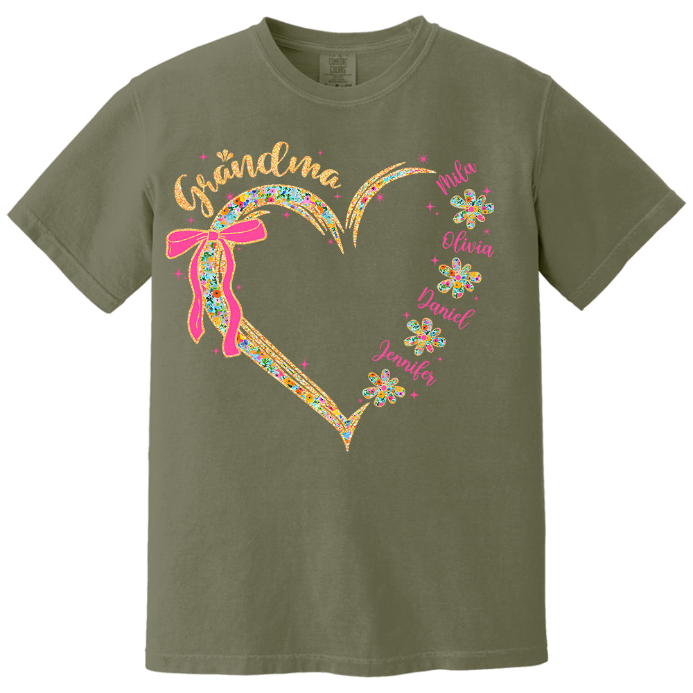 Grandma Floral Heart - Cute Personalized Shirt For Grandma Mother's Day NA04 Tm01
