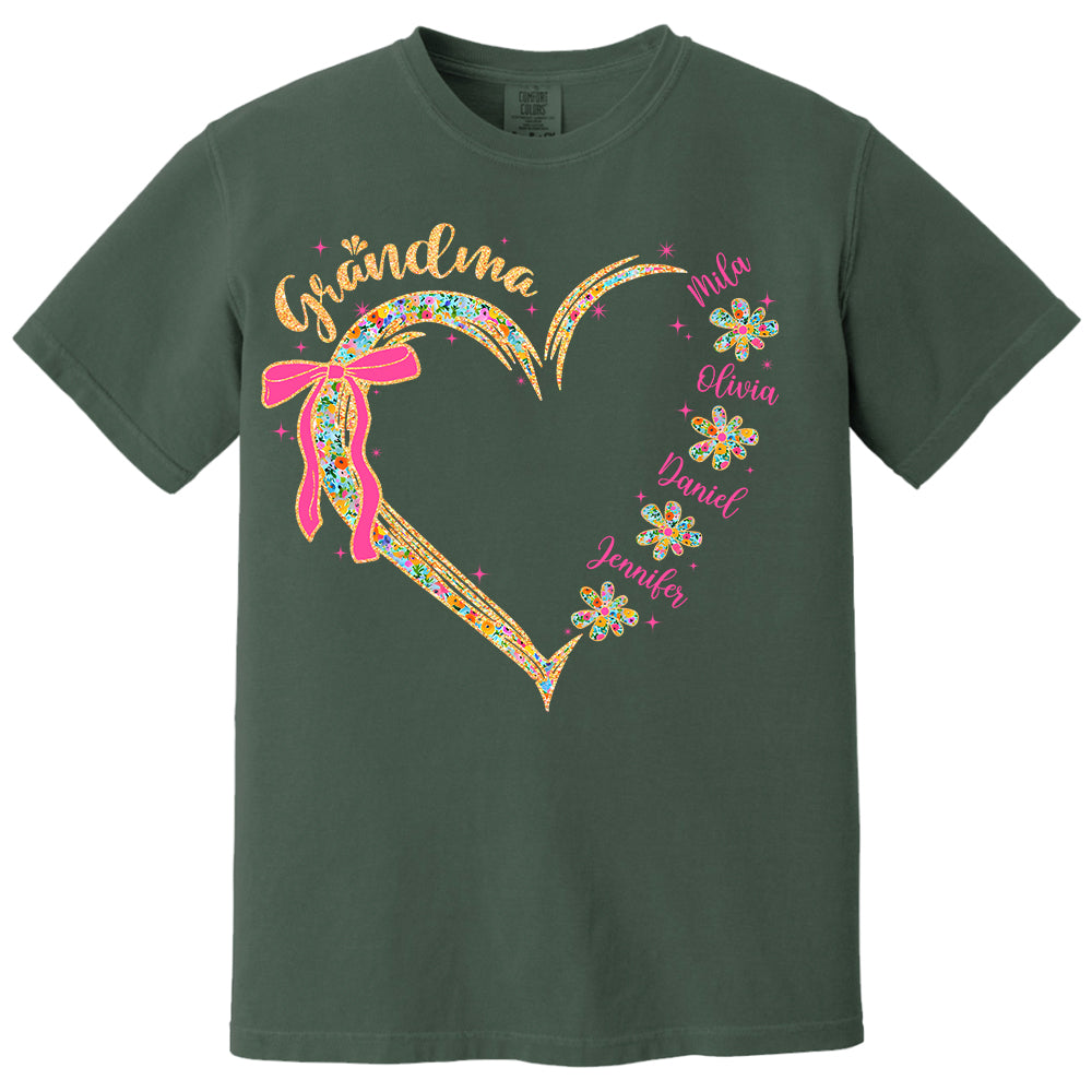 Grandma Floral Heart - Cute Personalized Shirt For Grandma Mother's Day NA04 Tm01
