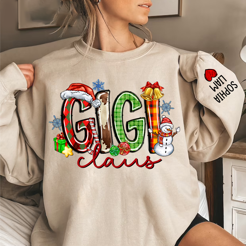 Personalized Nana Claus Sweatshirt Christmas Gift For Grandmas Pa00