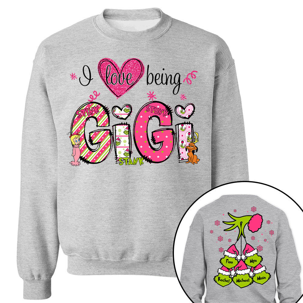 Custom Christmas Grandma Kid Name Shirt - Gift For Nana, Grandma Shirt