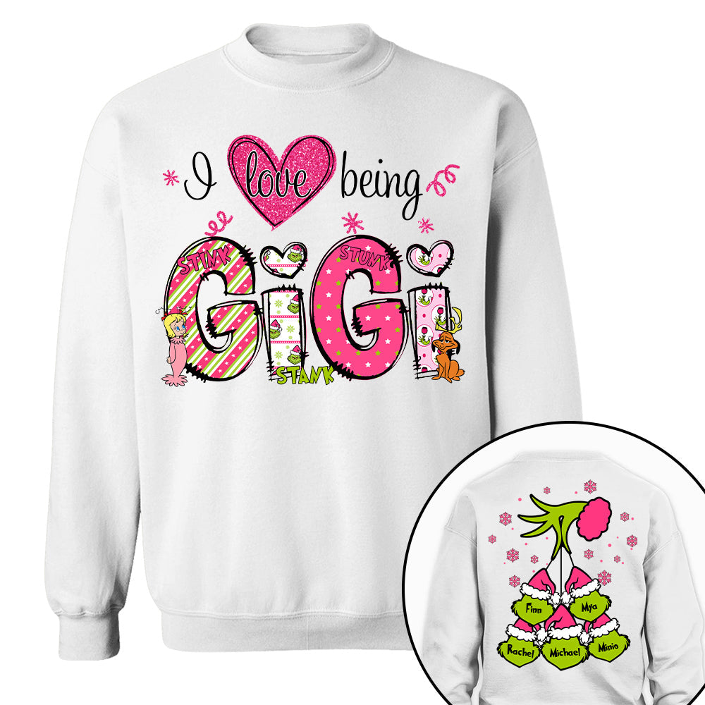 Custom Christmas Grandma Kid Name Shirt - Gift For Nana, Grandma Shirt