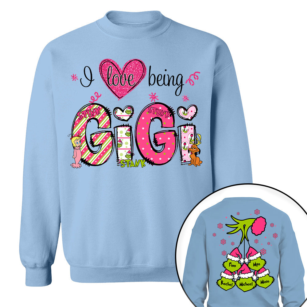 Custom Christmas Grandma Kid Name Shirt - Gift For Nana, Grandma Shirt