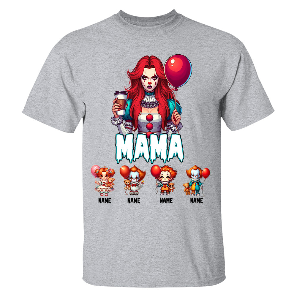 Personalized Halloween Horror Mama Custom Kid Name Shirt