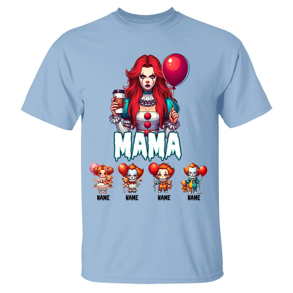 Personalized Halloween Horror Mama Custom Kid Name Shirt