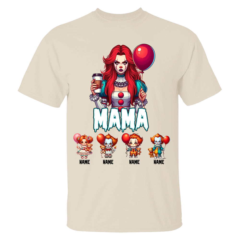 Personalized Halloween Horror Mama Custom Kid Name Shirt
