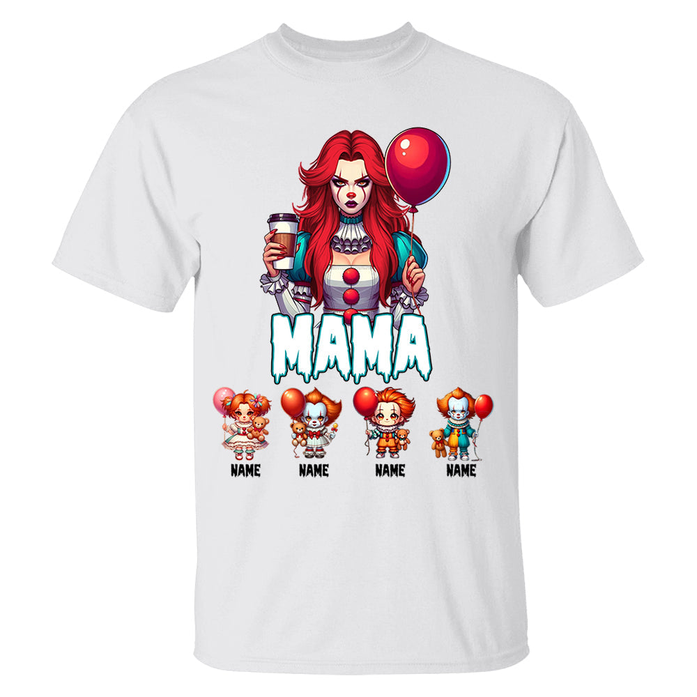 Personalized Halloween Horror Mama Custom Kid Name Shirt