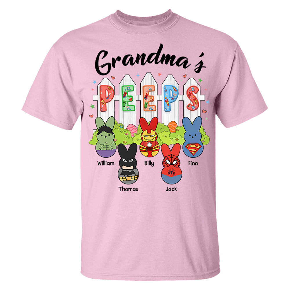 Personalized Grandma Peeps Easter Shirt, Custom Gift For Nickname and Kids Names T1807 Li29