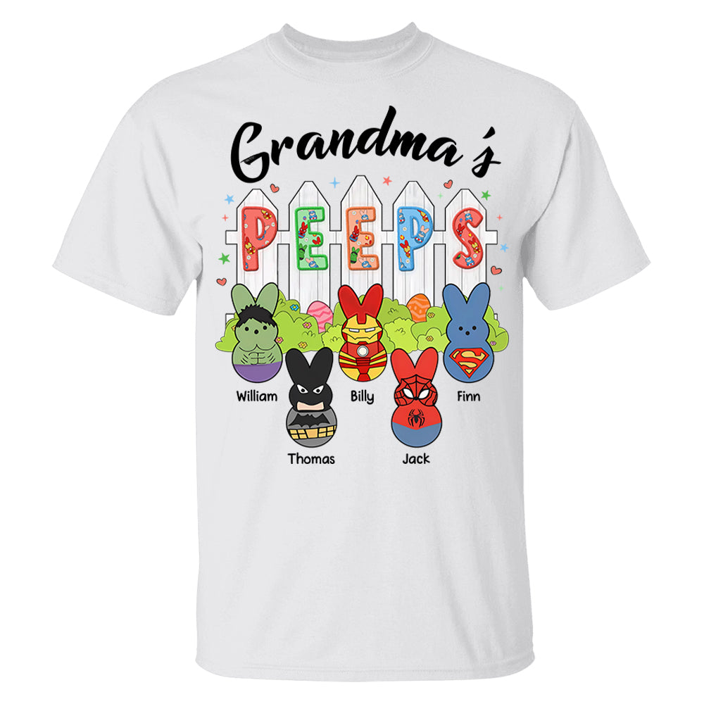 Personalized Grandma Peeps Easter Shirt, Custom Gift For Nickname and Kids Names T1807 Li29