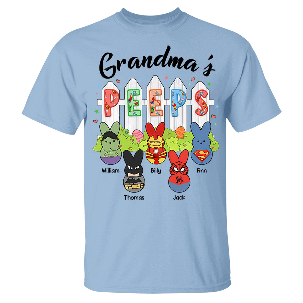 Personalized Grandma Peeps Easter Shirt, Custom Gift For Nickname and Kids Names T1807 Li29