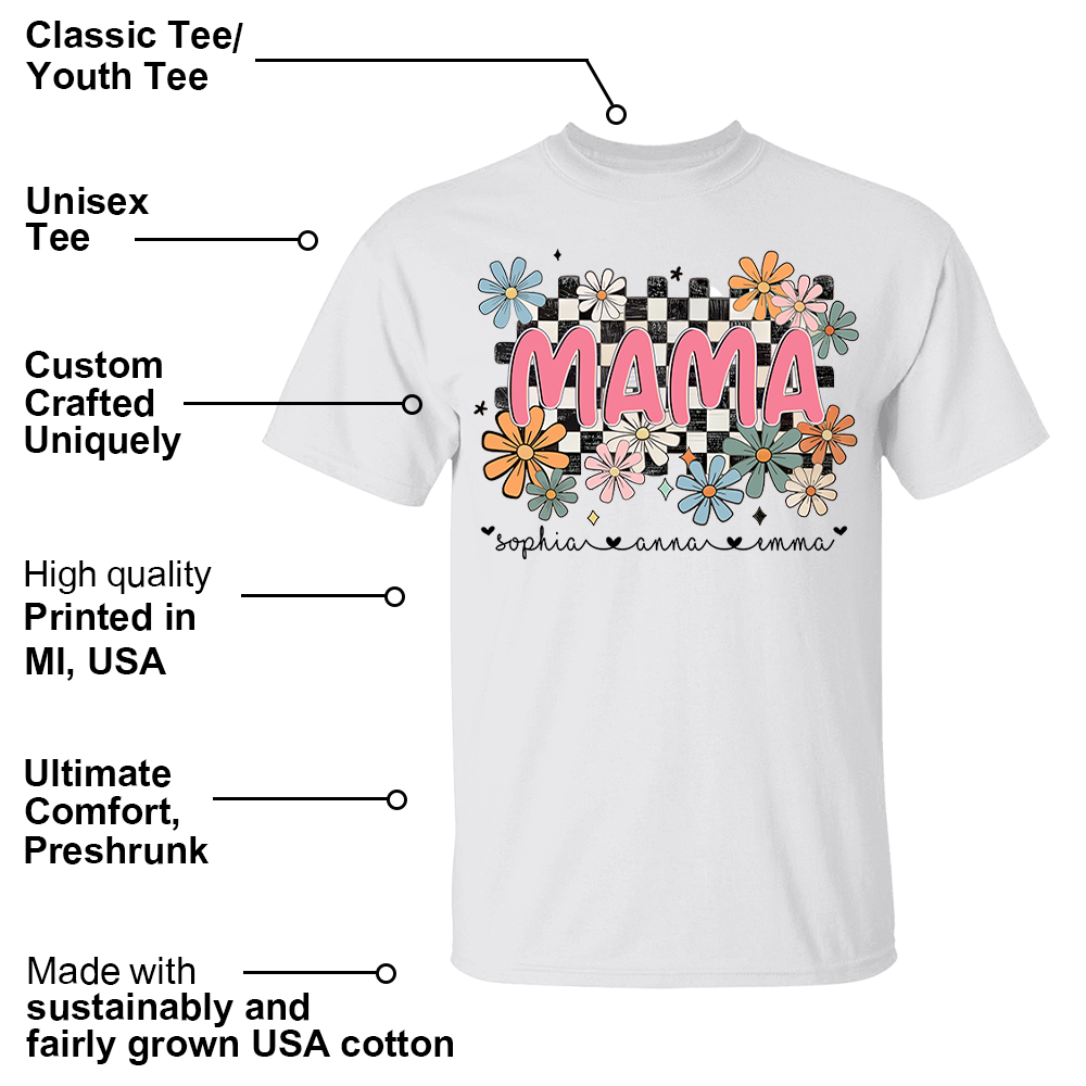 Flower Grandma Shirt - Custom Grandma Shirt Mother's Day NA04 Pt99
