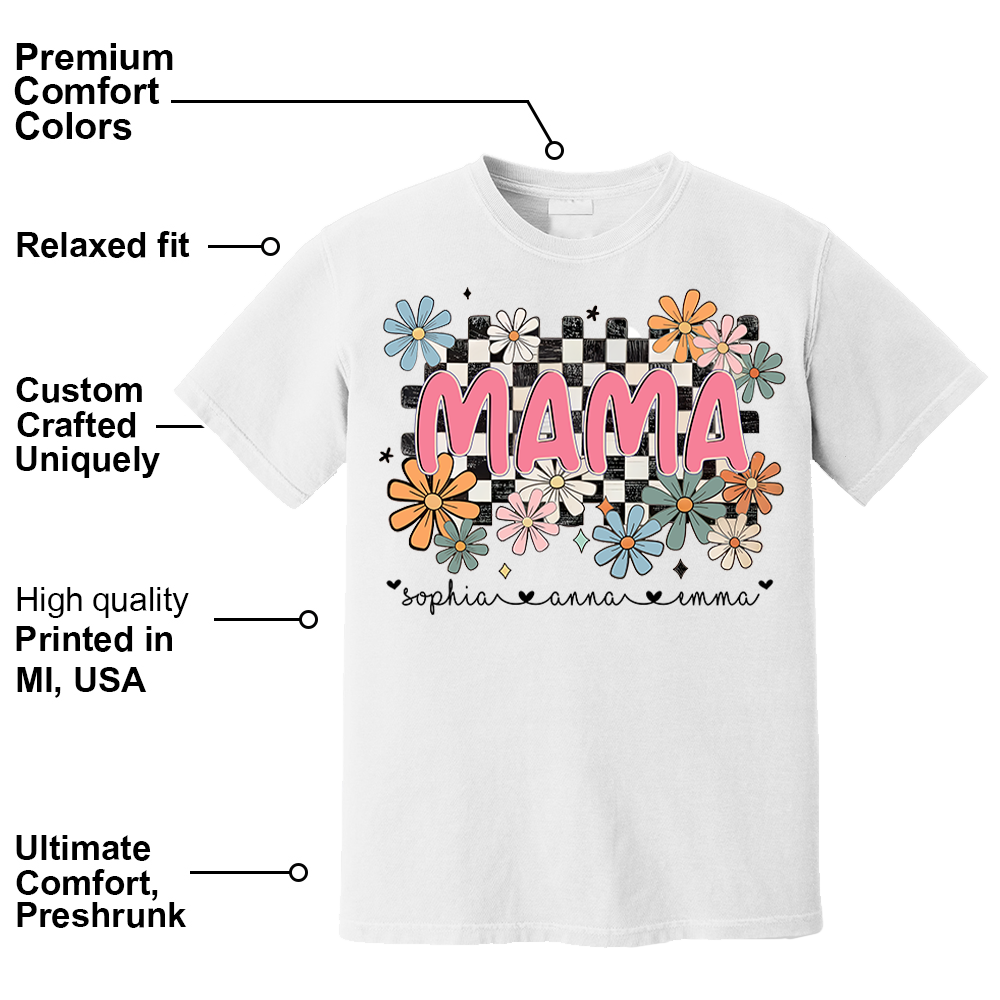 Flower Grandma Shirt - Custom Grandma Shirt Mother's Day NA04 Pt99