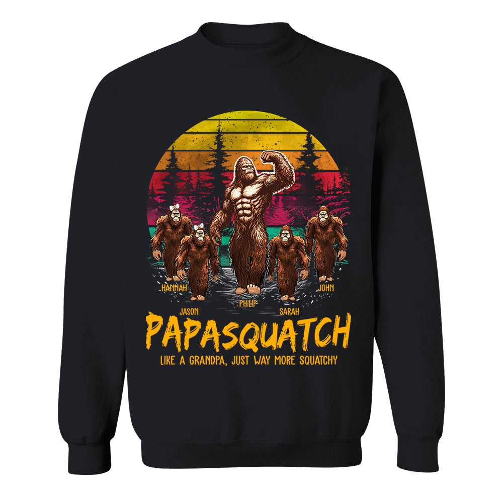 Papasquatch, Like A Grandpa, Just Way More Legendary - Personalized Grandpa Bigfoot Shirt vr2 Nh00