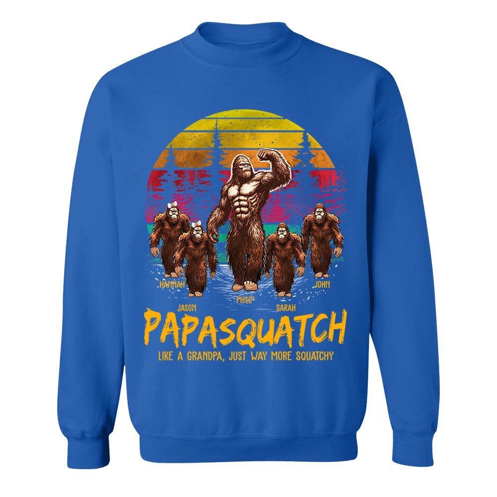 Papasquatch, Like A Grandpa, Just Way More Legendary - Personalized Grandpa Bigfoot Shirt vr2 Nh00