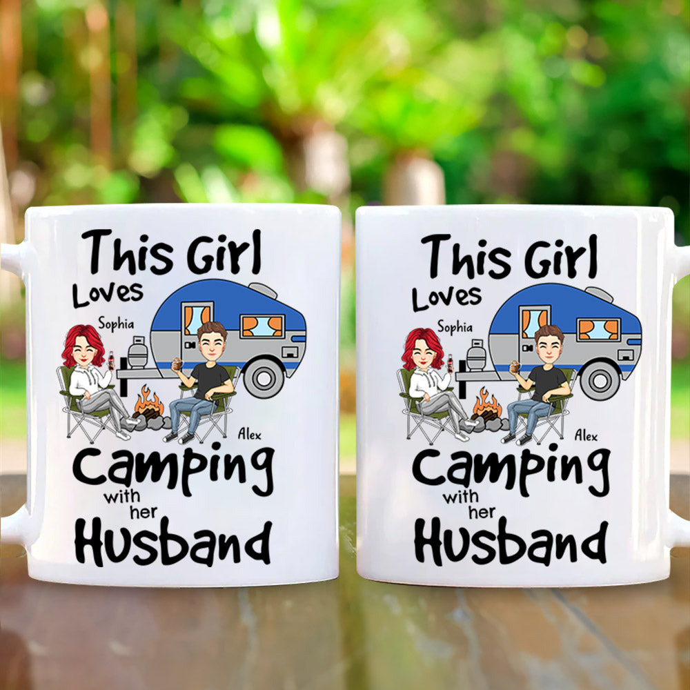 This Girl Loves Camping With Her Husband - Personalized Mug For Camping Couple Tm01