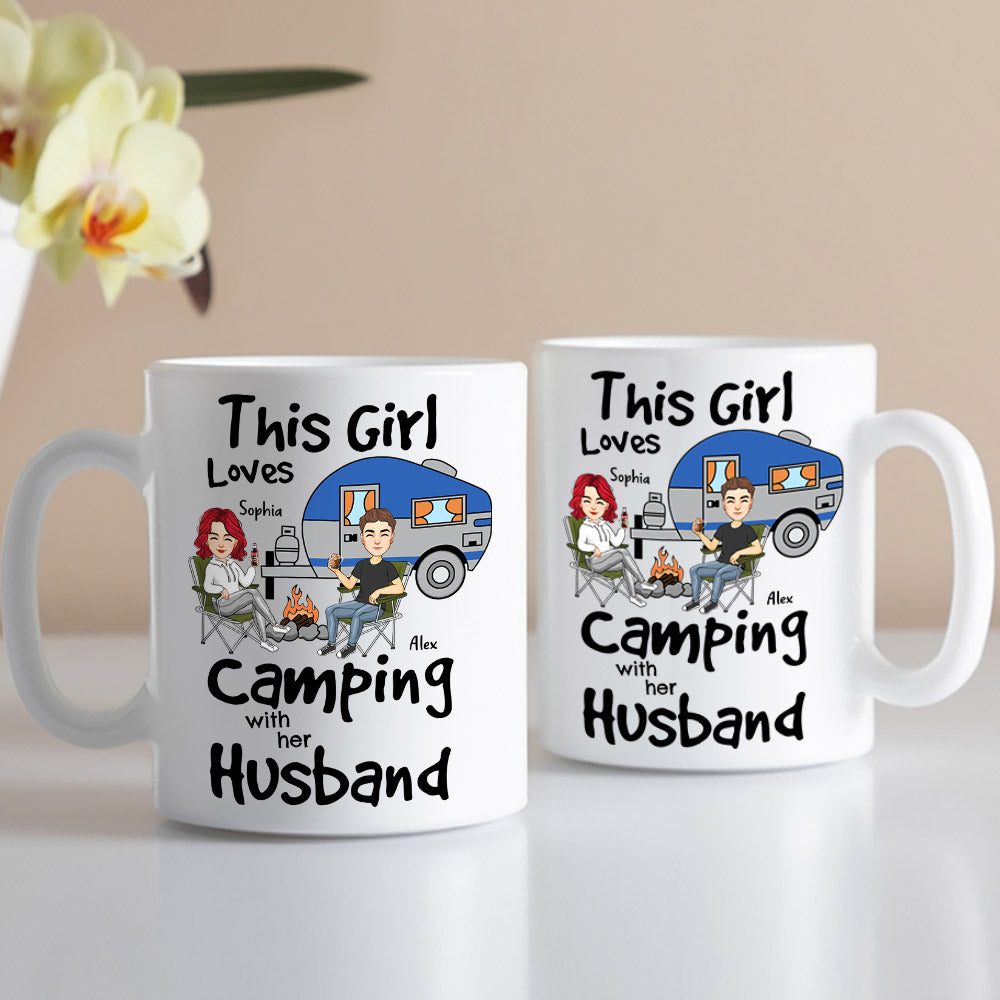 This Girl Loves Camping With Her Husband - Personalized Mug For Camping Couple Tm01