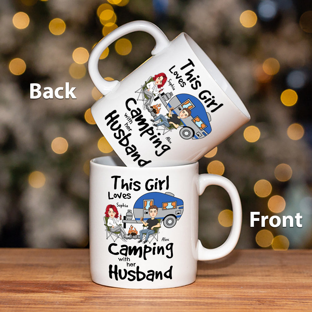 This Girl Loves Camping With Her Husband - Personalized Mug For Camping Couple Tm01