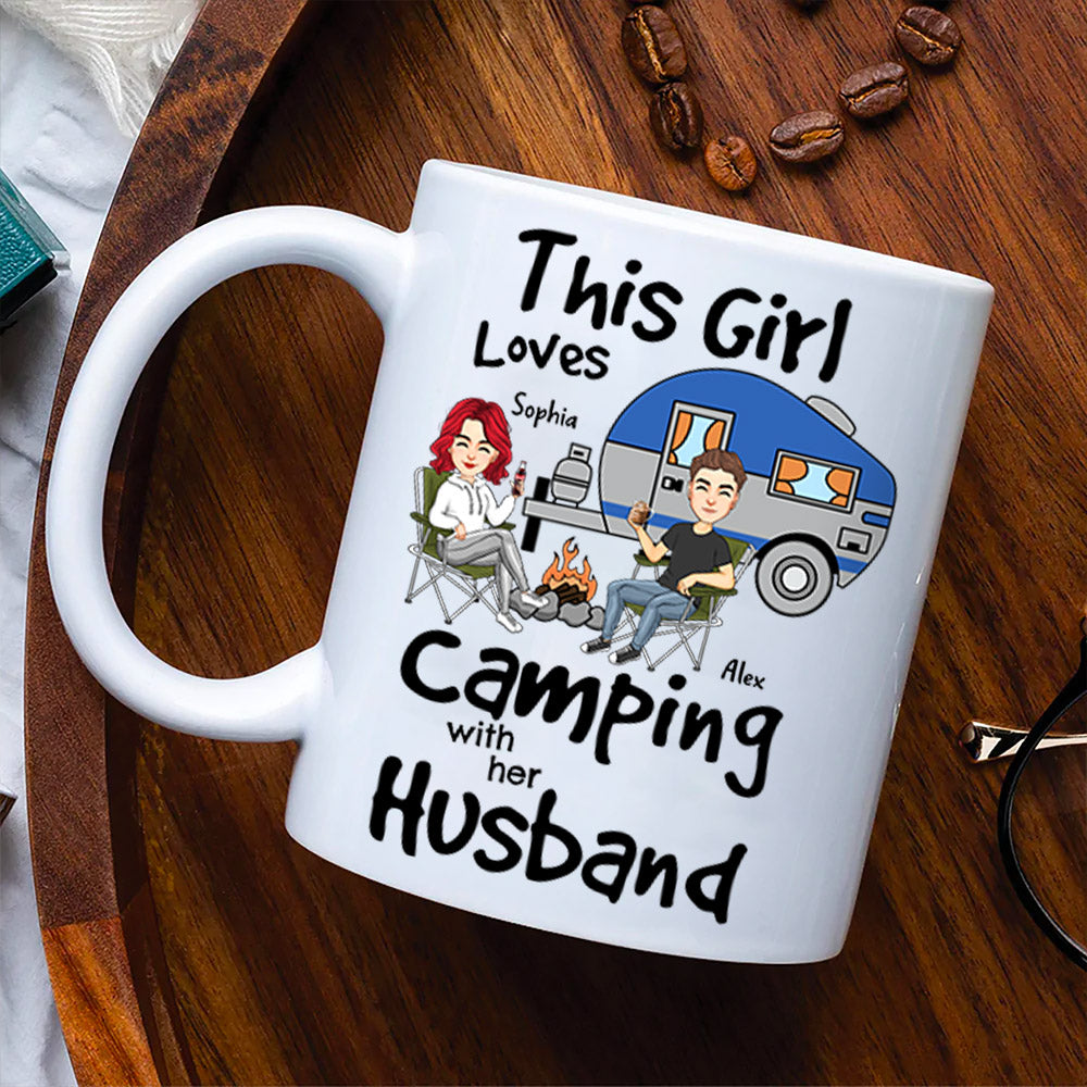 This Girl Loves Camping With Her Husband - Personalized Mug For Camping Couple Tm01