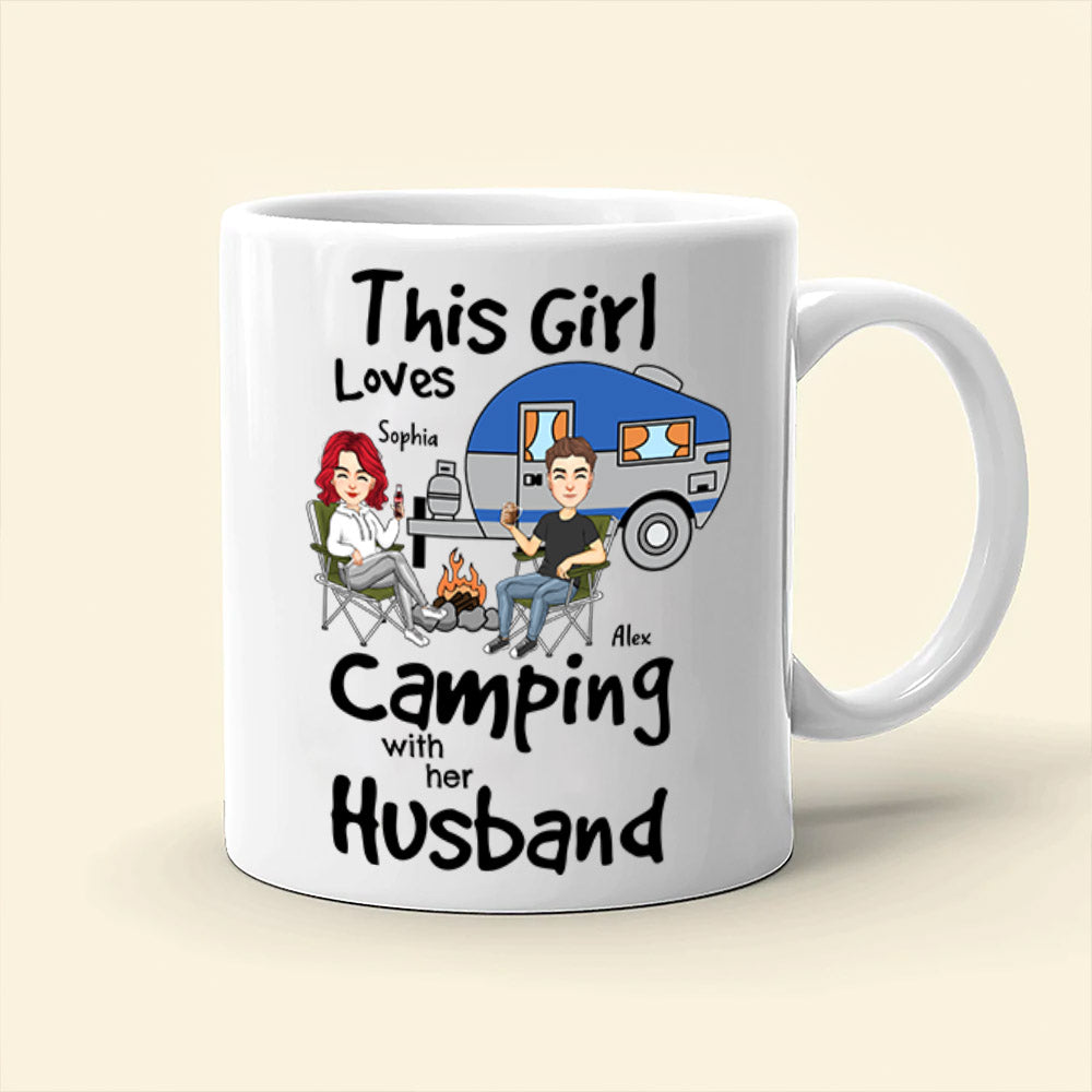 This Girl Loves Camping With Her Husband - Personalized Mug For Camping Couple Tm01