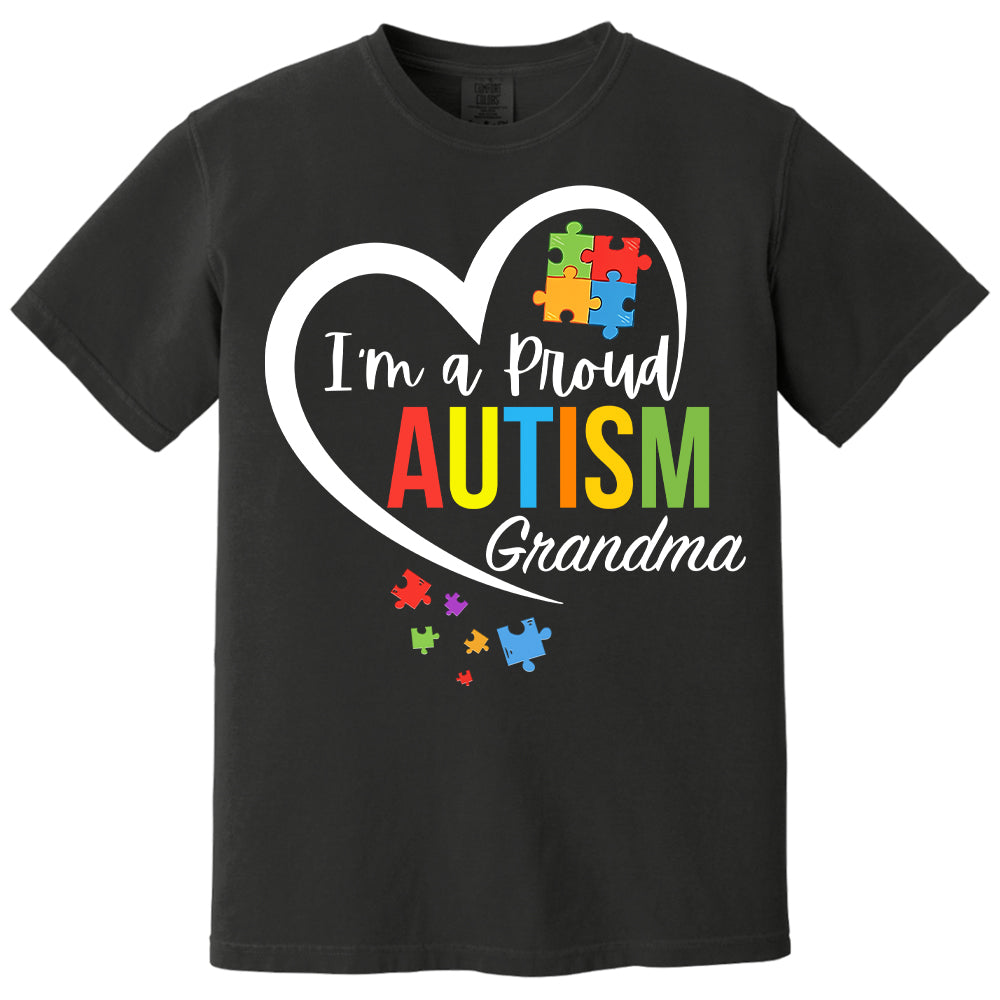 Im A Proud Grandma Love Heart Autism Awareness Puzzle Autism - Personalized Shirts Tu20