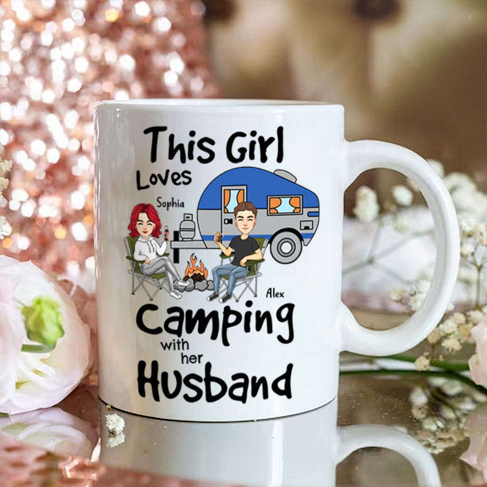 This Girl Loves Camping With Her Husband - Personalized Mug For Camping Couple Tm01