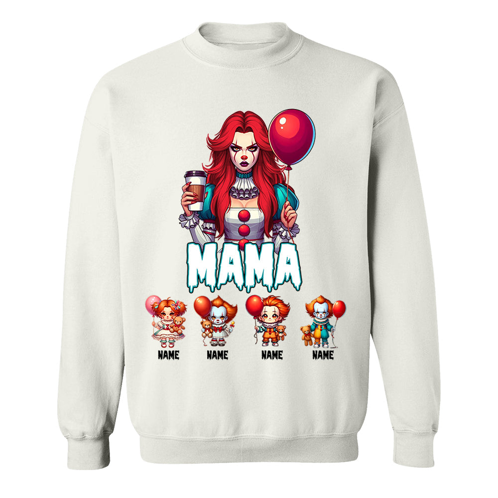 Personalized Halloween Horror Mama Custom Kid Name Shirt
