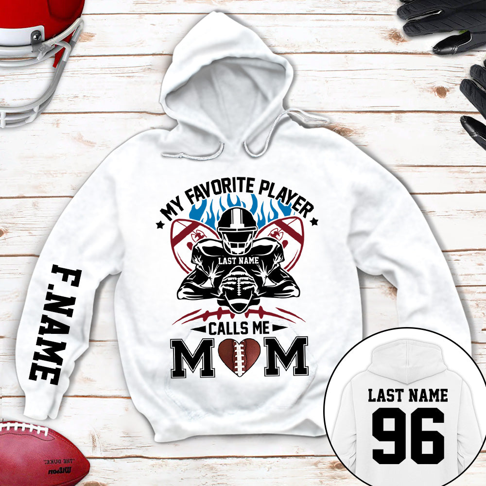 Personalized Shirt My Favorite Player Calls Me Mom All Over Print Shirt For Football Mom Dad Grandma Sport Family Game Day Shirt H2511