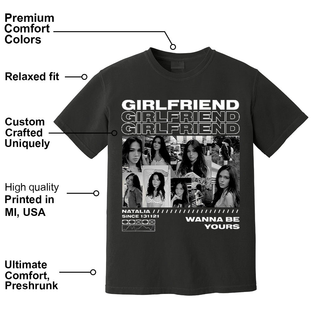 Custom Girlfriend T-Shirt with Face Photo Personalized Vintage Bootleg Rap Tee