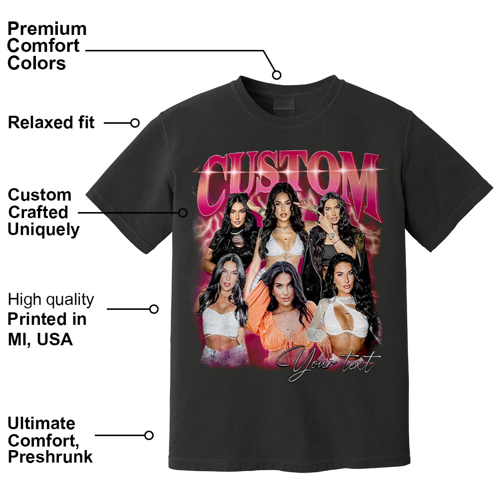 Custom Vintage Bootleg Rap Photo Tee Personalized Unisex T-shirt Gift for Girlfriend & Boyfriend