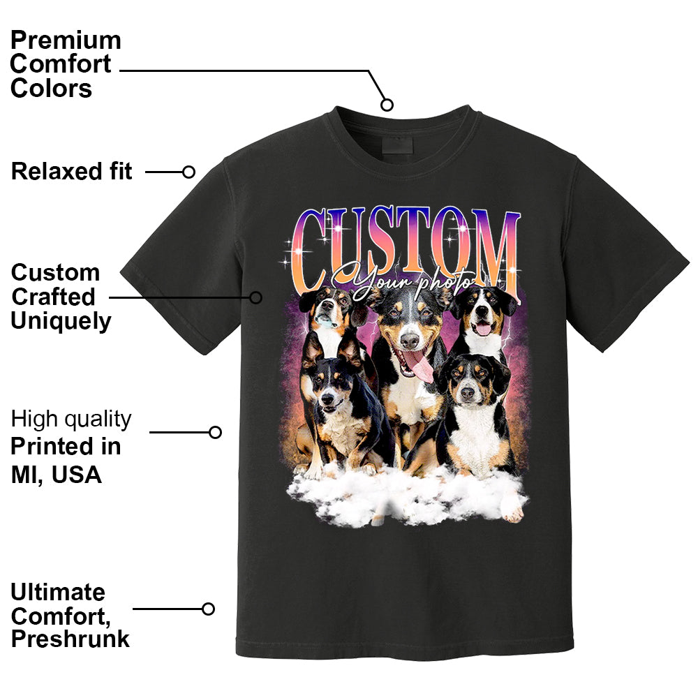 Custom Dog Vintage Washed Shirt Custom Dog Bootleg Rap Tee