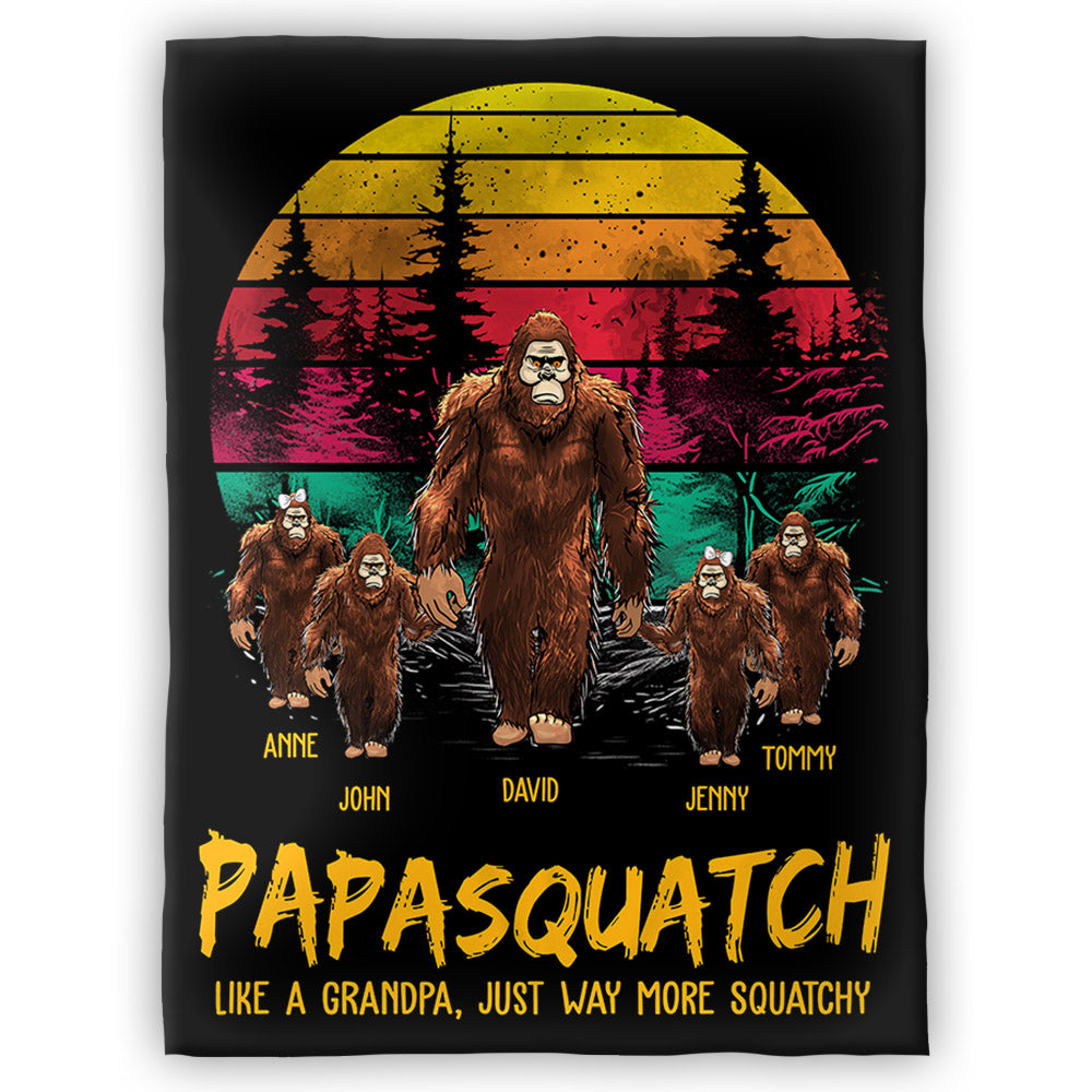 Nanasquatch, Like A Grandma, Just Way More Squatchy - Personalized Vintage Blanket