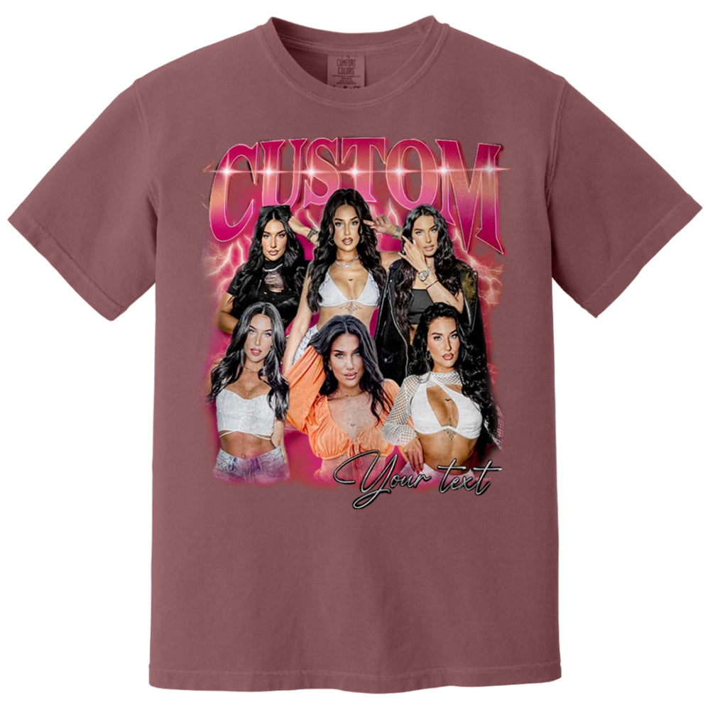 Custom Vintage Bootleg Rap Photo Tee Personalized Unisex T-shirt Gift for Girlfriend & Boyfriend