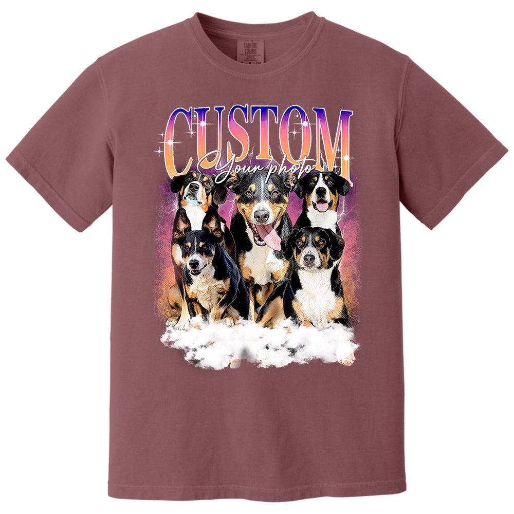 Custom Dog Vintage Washed Shirt Custom Dog Bootleg Rap Tee