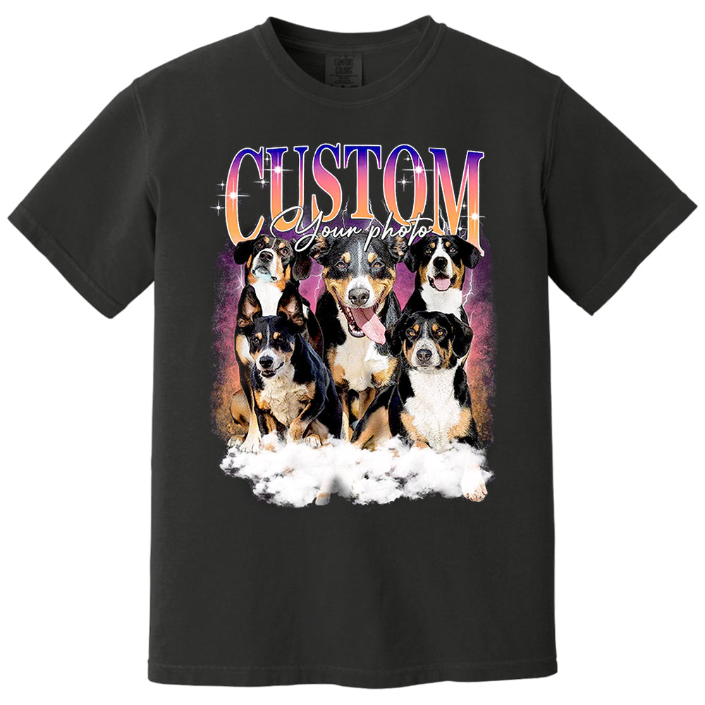Custom Dog Vintage Washed Shirt Custom Dog Bootleg Rap Tee