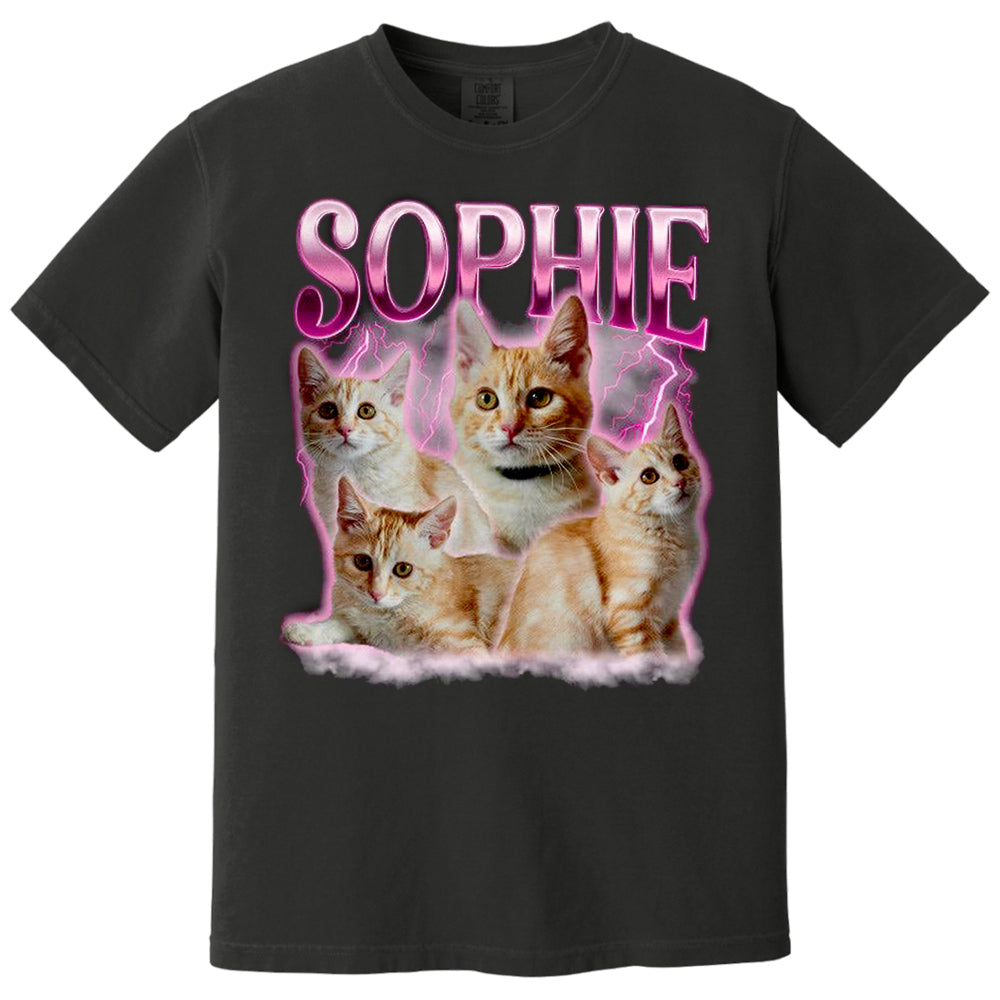 Live Preview Custom Your Pets Tee, Retro Vintage Portrait Bootleg Shirt