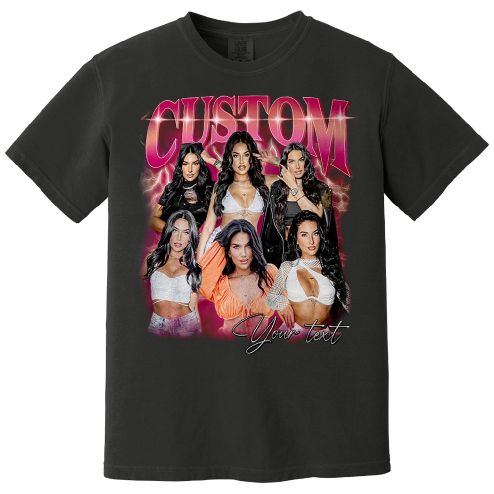 Custom Vintage Bootleg Rap Photo Tee Personalized Unisex T-shirt Gift for Girlfriend & Boyfriend
