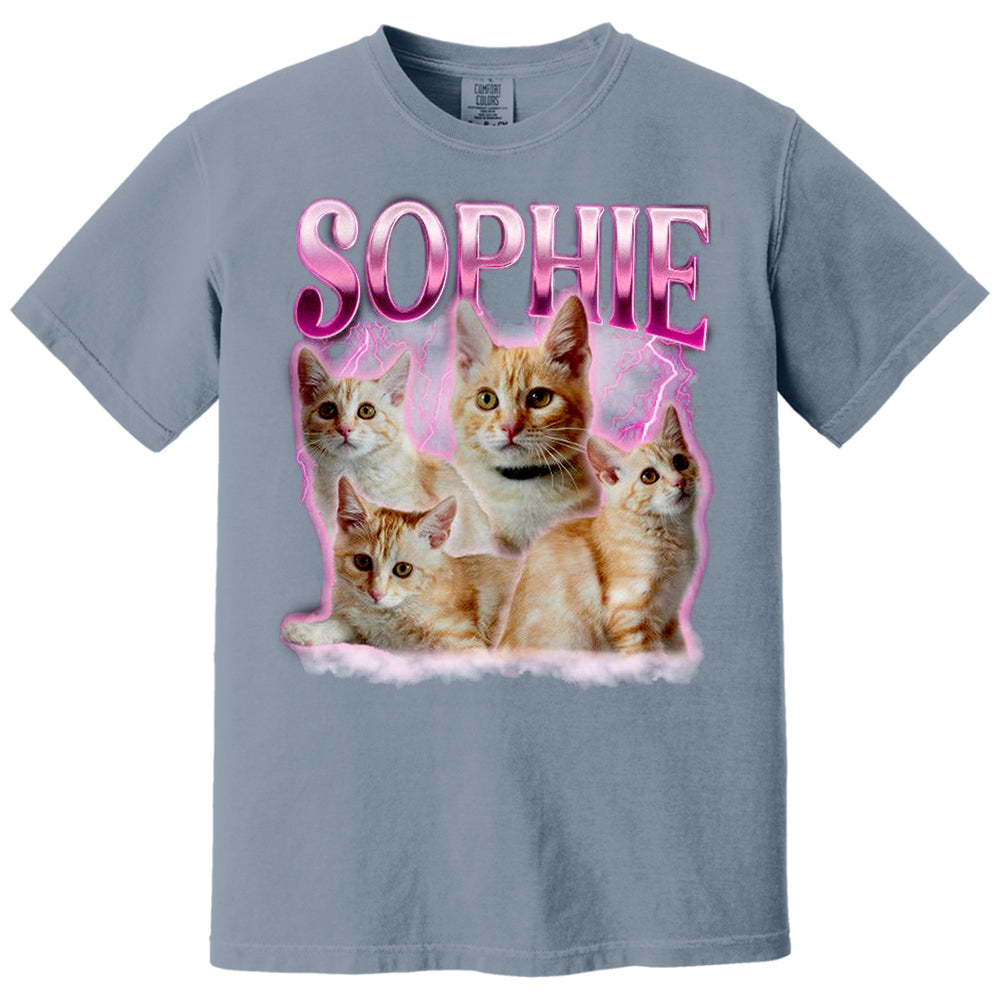 Live Preview Custom Your Pets Tee, Retro Vintage Portrait Bootleg Shirt