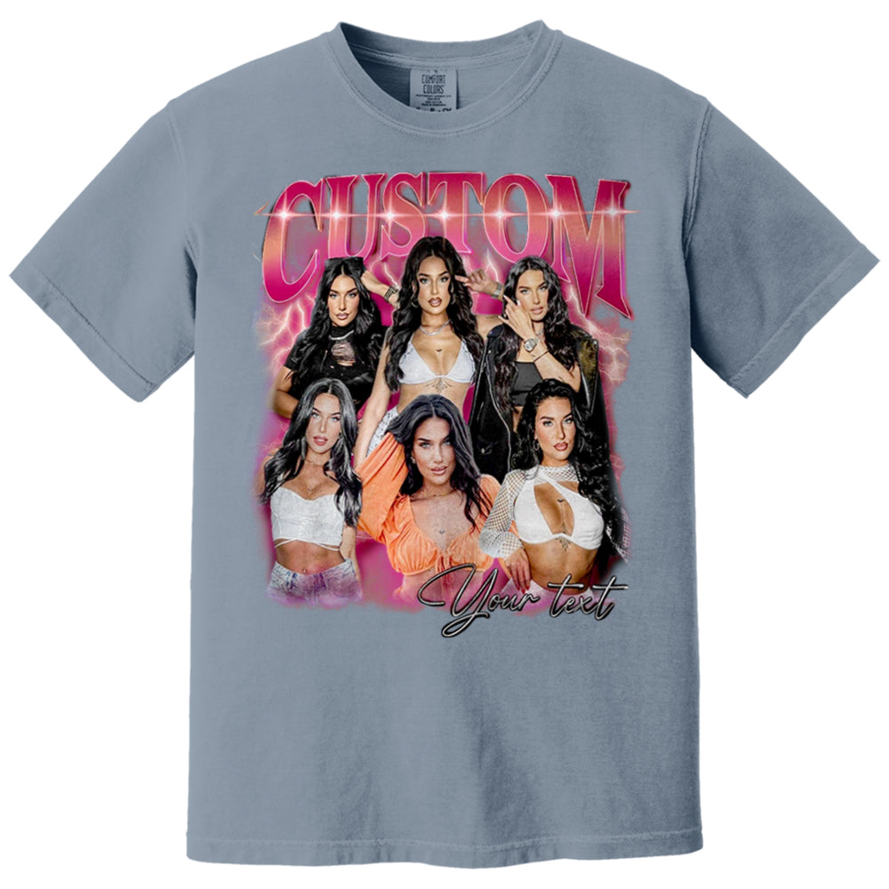 Custom Vintage Bootleg Rap Photo Tee Personalized Unisex T-shirt Gift for Girlfriend & Boyfriend